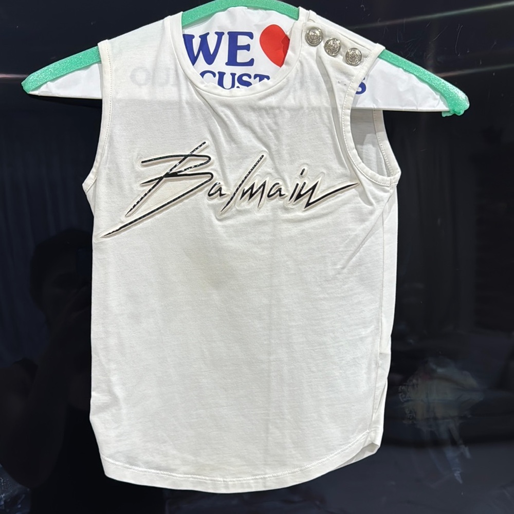 Balmain White Tank Top Casual Cotton Blend